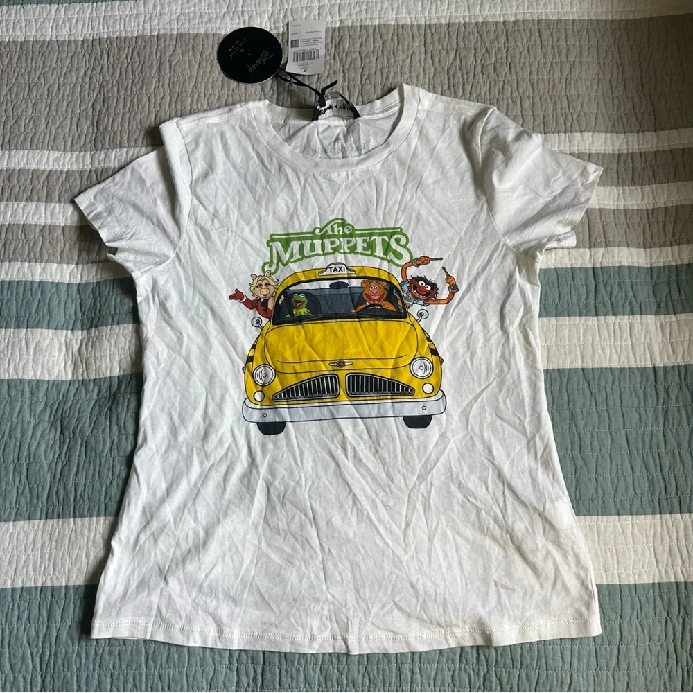 Kate Spade Muppets Taxi T Shirt Tee White XS Kermit Miss Piggy Fozzie Animal